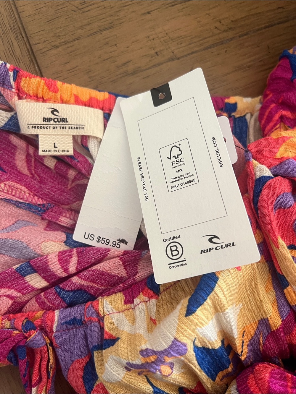 Rip Curl Floral Maxi Dress in Pink, Orange & Purple